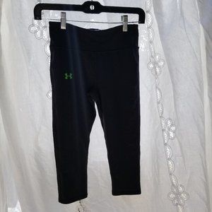 Under Armour Women's Workout Leggings Capri Black Gym Pants Size XS